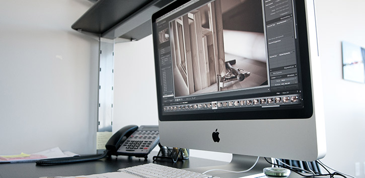 We keep our monitors and printers calibrated for accurate color matching.