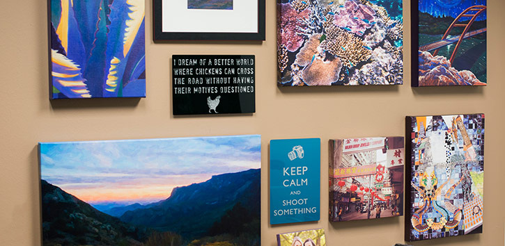Creating a custom canvas print wall gallery.